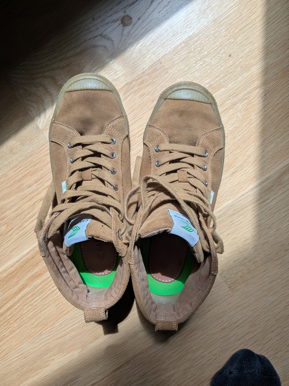 Cariuma High Top Tan Rubber Sole Sneakers